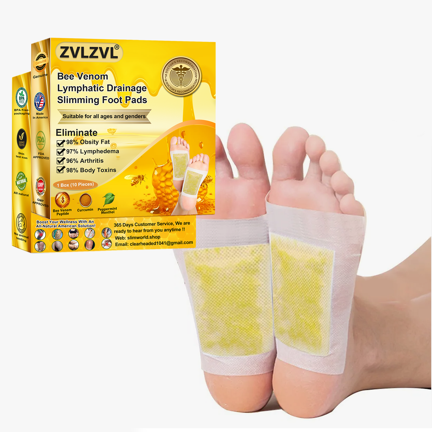 🔥❤️𝐋𝐢𝐦𝐢𝐭𝐞𝐝 𝐭𝐢𝐦𝐞 8𝟎% 𝐎𝐅𝐅 👨‍⚕🌿ZVLZVL® 𝐁𝐞𝐞 𝐕𝐞𝐧𝐨𝐦 𝐋𝐲𝐦𝐩𝐡𝐚𝐭𝐢𝐜 Detox Slimming Foot Pads  (𝚂𝚞𝚒𝚝𝚊𝚋𝚕𝚎 𝚏𝚘𝚛 𝚞𝚜𝚎 𝚋𝚢 𝚒𝚗𝚍𝚒𝚟𝚒𝚍𝚞𝚊𝚕𝚜 𝚘𝚏 𝚊𝚕𝚕 𝚊𝚐𝚎𝚜)🔥